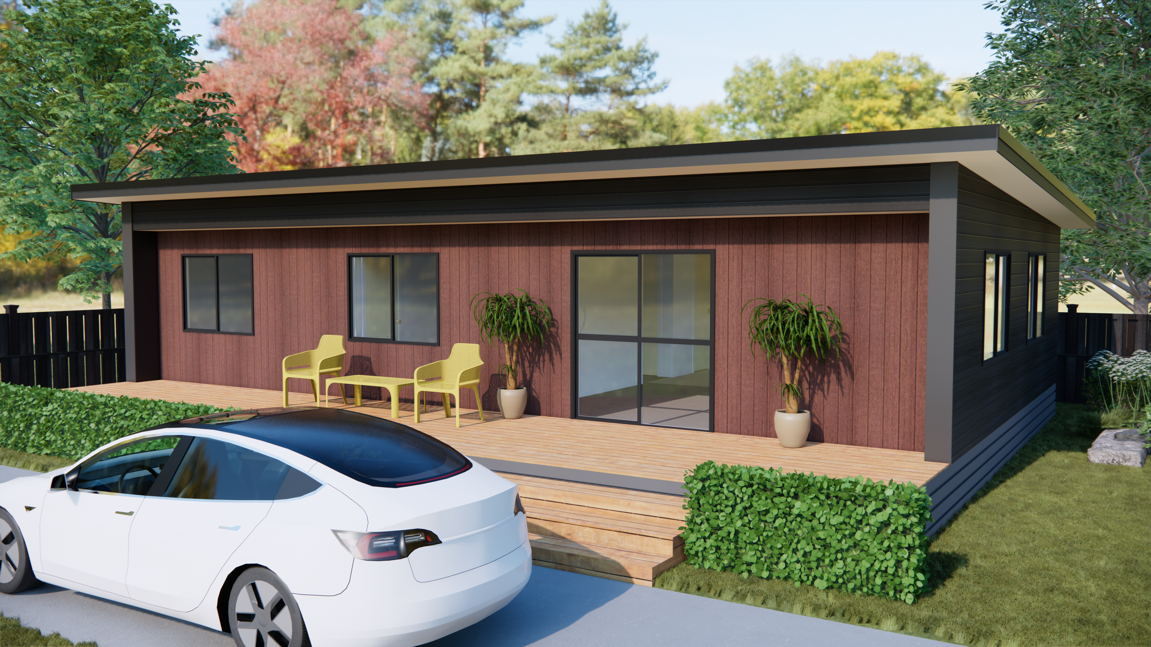 Entri Mono wing wall - natural cladding 2