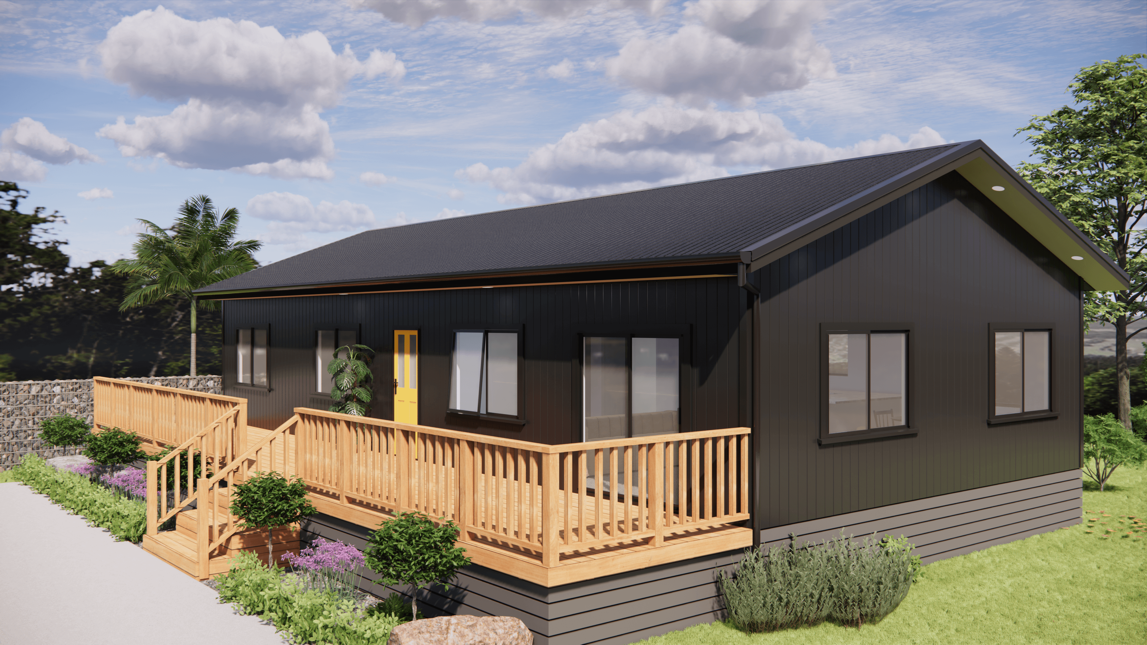 Haast Straight Gable vertical cladding Black